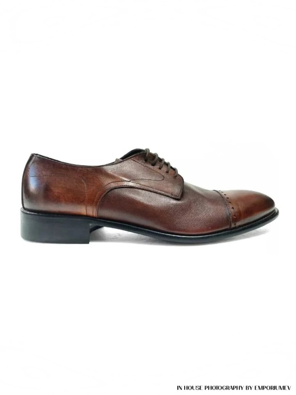 Perlamoda Derby Shoes Brown Vernice Leather Men 11 US 44 EUR (0011)